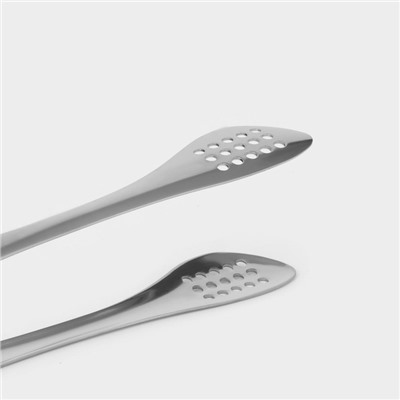 Щипцы кухонные Доляна «Браль», 20.6×12.5×2.2 см, нержавеющая сталь, серебристые