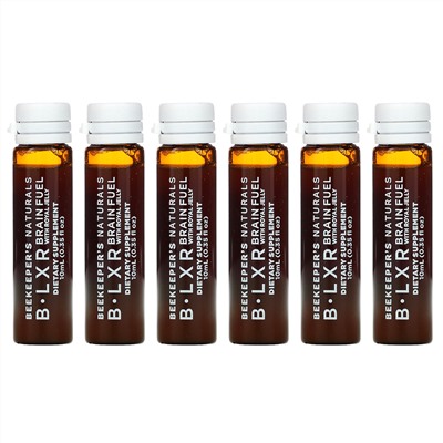 Beekeeper's Naturals, B. LXR Brain Fuel, 6 Vials, 0.35 fl oz (10 ml) Each