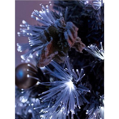 Ёлка светодиодная «Золотистый декор» 150 см, диаметр нижнего яруса 70 см, 170 веток, 13 режимов, свечение белое/тёплое белое