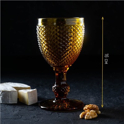 Бокал для вина Magistro «Вилеро», 280 мл, 8×16.5 см, стекло, жёлтый