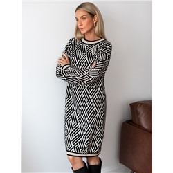 Платье жаккардовой вязки с кашемиром