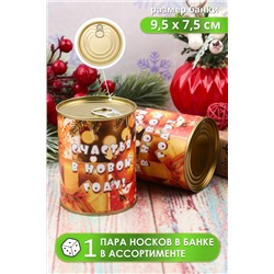 Носки шерстяные GL725 в банке "Новогодние"