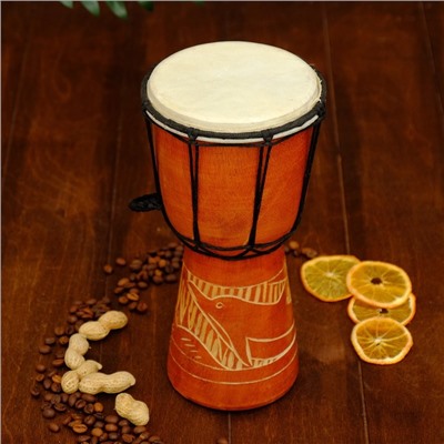 Сувенирный музыкальный инструмент барабан джембе «Светлый», 15×15×30 см, МИКС