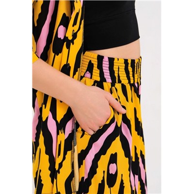 Костюм штапель рубашка _ шорты 1252 (Желто-сиреневый)