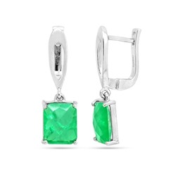 Серьги из серебра турмалин шартрез выращ., Виктория