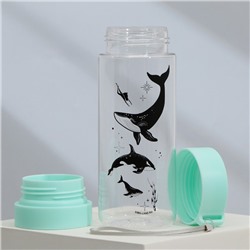 Бутылка для воды пластиковая «Киты», 600 мл