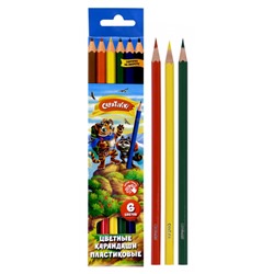 Карандаши пластиковые  6цв ЦКП06КР Creativiki