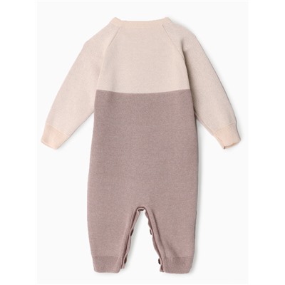 Комбинезон вязаный Крошка Я «Мордочка», рост 86-92 см, бежевый