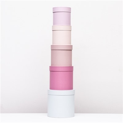 Набор шляпных подарочных коробок 5 в 1« Нежность», 23×23 - 14×14 см