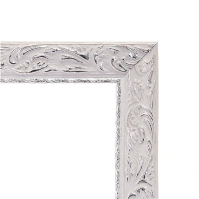 Рама для картин (зеркал) 40×50×4 см, дерево «Версаль», бело-серебристая