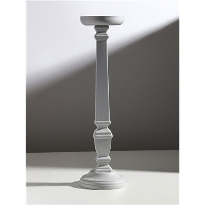 Деревянный подсвечник на 1 свечу «Пантеон», св. серый, 11.5×11.5×39.5 см