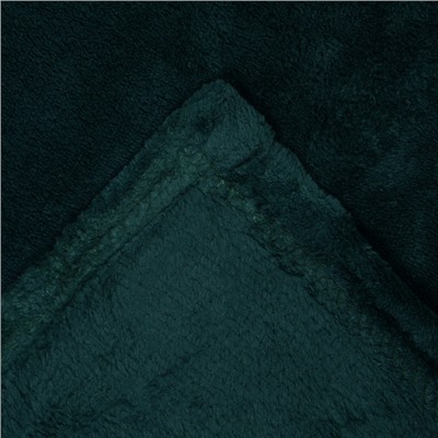 Плед с рукавами «Этель», 150×200 см, корал-флис, изумрудный