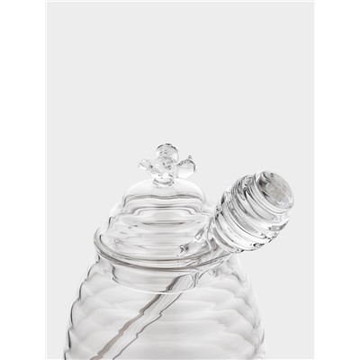 Баночка для мёда и варенья BellaTenero «Эко. Пчёлка», 300 мл, 10×12.5 см, с ложкой, стекло