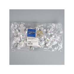 Гирлянда «Нить-грозди» 120 см, нить прозрачная, «Снежинки», 30 LED, 4.5В, батарейки ААх3 (нет в комплекте), свечение тёплое белое