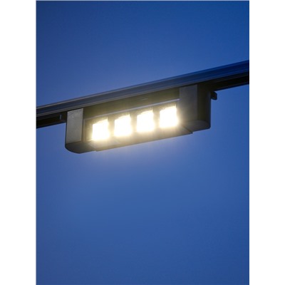 Трековый светильник линейный, поворотный, 10 Вт, 900 Лм, 4000К, IP20, чёрный, свечение нейтральное белое