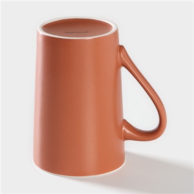 Кружка Доляна Good morning. Coffee, 385 мл, фарфор, коричневая