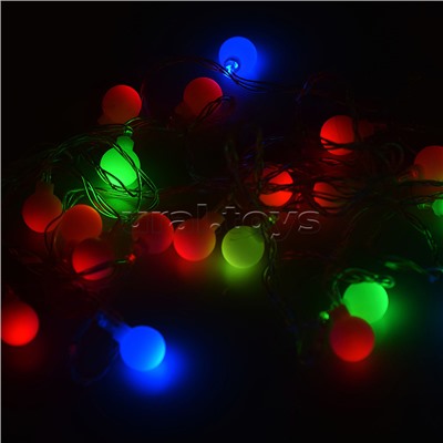 Электрогирлянда "Бусины", 4 м, 20 ламп, цветная
