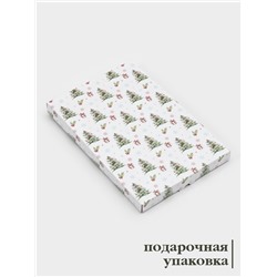 Блюдо новогоднее сервировочное Доляна «Рождественская ель», 29.5×19.5 см, стекло, белое, зелёное