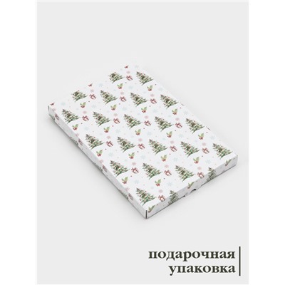 Блюдо новогоднее сервировочное Доляна «Рождественская ель», 29.5×19.5 см, стекло, белое, зелёное