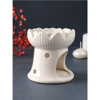 Аромалампа для эфирных масел «Бутон белый», керамика, 9×9×9 см