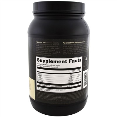 Dr. Axe / Ancient Nutrition, Bone Broth Protein, чистый белок, 890 г (1,96 фунта)
