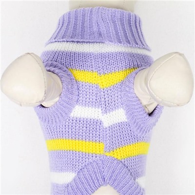 Свитер «Полоски», размер 2XL, ДС 41, ОШ 41, ОГ 36-60 см, сиреневый