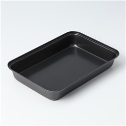 Противень Доляна «Прямоугольник. Жаклин», 32×22×4.5 см, антипригарное покрытие, цвет чёрный