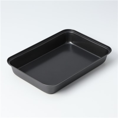 Противень Доляна «Прямоугольник. Жаклин», 32×22×4.5 см, антипригарное покрытие, цвет чёрный