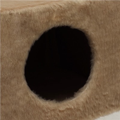 Комплекс для кошек с когтеточкой, с домиком и 2 полками, 37×37×120 см, бежевый