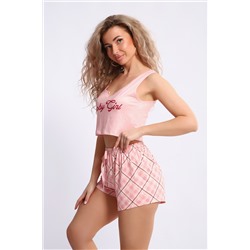 Пижама с шортами и топом домашний комплект 5742