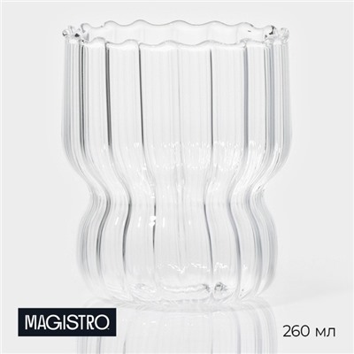 Стакан Magistro «Полоска», 260 мл, 7.6×9 см, стекло, прозрачный