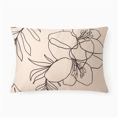 Комплект наволочек «Этель» Graphic flowers, 50×70 см, 2 шт., мако-сатин, хлопок 100%