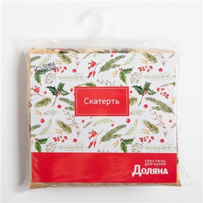 Скатерть новогодняя «Доляна. Ёлочные игрушки», 110×145 см, 100% п/э