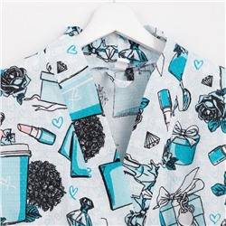 Халат женский Этель «Mint mood» рукав 3/4, размер 42-44, вафля 200 г/м², 100% хлопок