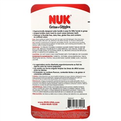 NUK, Grins & Giggles, набор зубных щеток для малышей, мягкие, от 12 месяцев, 1 очищающее средство и 1 щетка