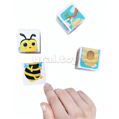 Кубики пластмассовые Умные кубики "Где мой домик?" 6 шт (18 картинок) Baby Toys