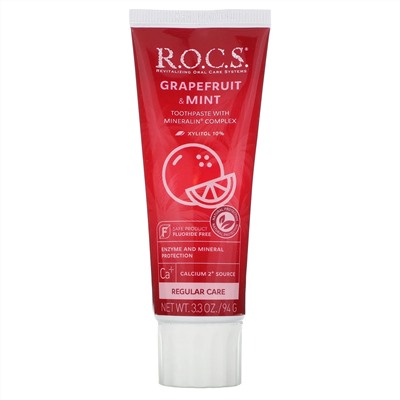 R.O.C.S., зубная паста со вкусом грейпфрута и мяты, 94 г (3,3 унции)