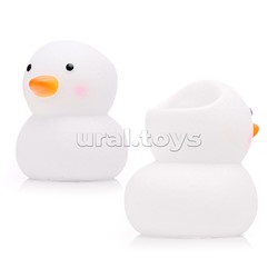 Подставка для пишущих принадлежностей пластиковая "Lucky duck" 9,7x7,7x9,7 см, в форме утенка, белая, в пластиковом пакете