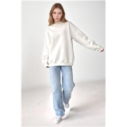 Женский свитшот оверсайз 14422 (Молочный)