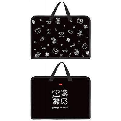 Папка для тетрадей пластиковая А4 на молнии с ручками 340х245х35 мм "Дерзкий" (094451) 07095 Хатбер