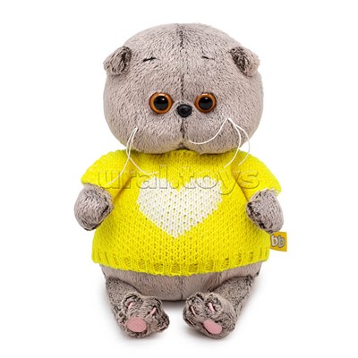 Кот Басик BABY в свитере с сердцем