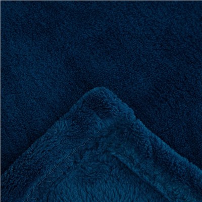 Плед с рукавами «Этель» 150×200 см, корал-флис, 220 г/м², темно-синий
