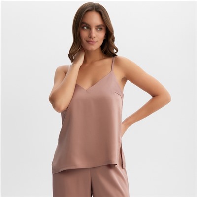 Пижама женская (майка, брюки) KAFTAN Silk, размер 48, пудровая