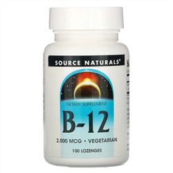 Source Naturals, B-12, 2000 мкг, 100 леденцов