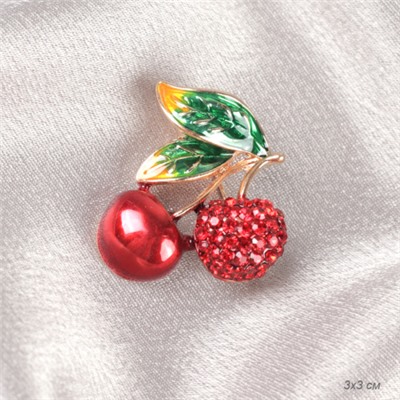 Брошь Вишня 3 см / 3259 /уп 24/