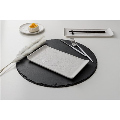 Блюдо для подачи Magistro Slate, 26,5×15 см, фарфор, белое