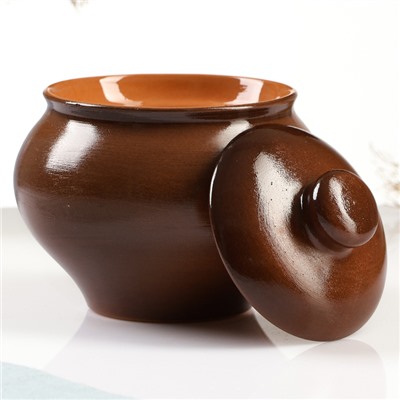 Горшок для запекания Псковский гончар «Былина», 500 мл, 12×13 см, коричневый