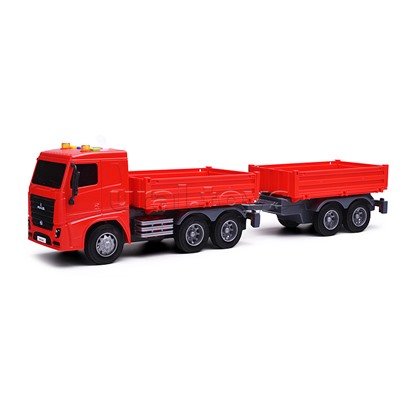 МАЗ, автомобиль бортовой с прицепом инерционный (со светом и звуком) (в коробке)