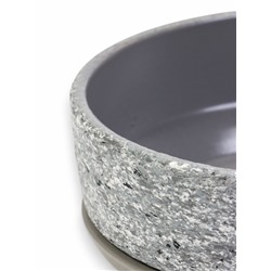 Горшок для цветов «Бонсай», для кактусов и суккулентов, 2 л, d=22 см, h=7 см, керамика, с поддоном, серый