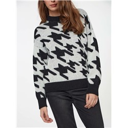 Вязаные джемперы CONTE LDK 307 Oversize-джемпер c вывязанным рисунком "в гусиную лапку"
